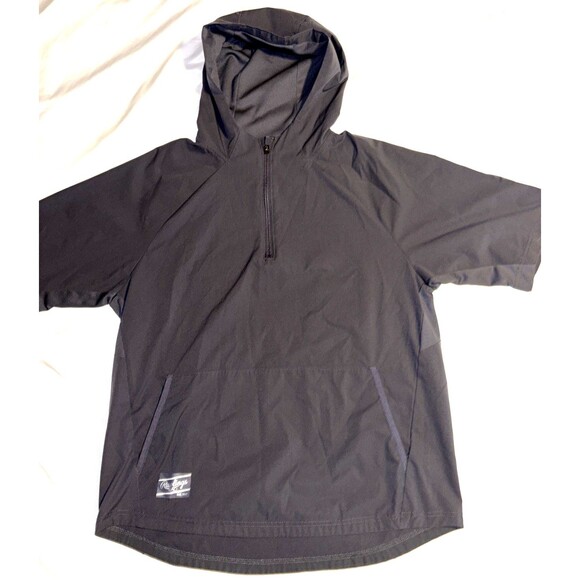 Rawlings Men's Color Sync Short Sleeve Hooded Gray Baseball Cage Jacket Large - Picture 1 of 10